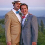 Ben West, left, and Paul Rummell, right, celebrate their wedding in 2010 before same-sex marriage was legal in Oregon.  Photo courtesy of Ben West